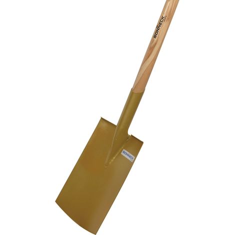 SONNECK Gartenspaten Gold mit Tritt und T-Stiel Größe 280 x 180 mm (1/5)