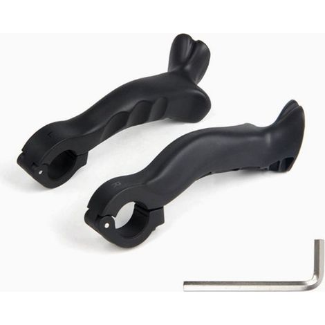 Juego de 2 manillares inferiores para bicicleta,Diseño ergonómico en color negro,para mayor agarre y comodidad en recorridos largos (1/4)