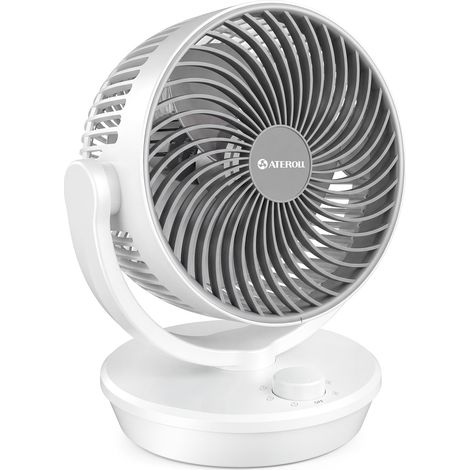 Ventilateur silencieux, ventilateur de table, circulateur d'air turbo 3D avec 3 vitesses, oscillation verticale 130° et horizontale 100°, ventilateur de table silencieux pour salon et bureau (1/5)