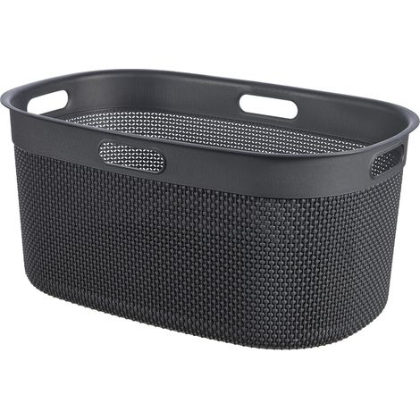 Cesta ovale portabiancheria Keter in plastica 59 x 39 x 27 cm colore grigio (1/5)