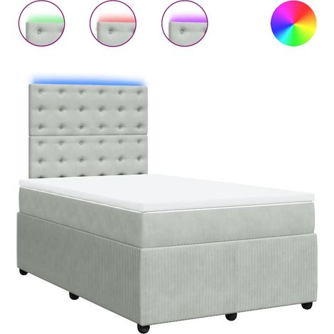 Maison Exclusive - Cama box spring con colchón terciopelo gris cl (1/5)