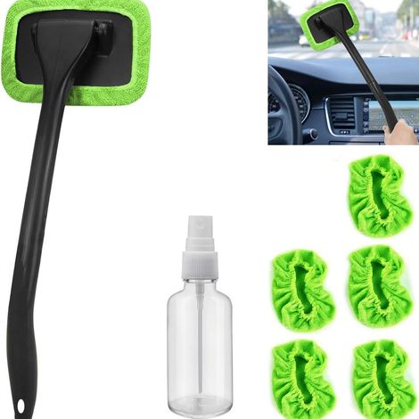 7 nettoyants pour pare-brise de voiture, kit de nettoyage pour pare-brise comprenant 5 recharges réutilisables, 1 brosse (1/5)