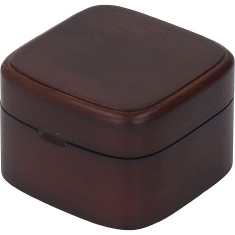Écrin Alliance Noix Bois Massif, Coffret Bague Fiançailles Mariage, Petit Écrin Bois pour Proposition, Boîte Anneau Vintage Naturel (1/5)