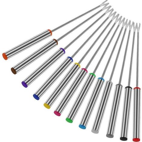 Lot De 12 Fourchettes À Fondue En Acier Inoxydable De 24,1 Cm Avec Poignée Résistante À La Chaleur Pour Fromage, Fondue, Rôti[u54] (1/4)