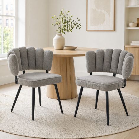 Chaise salle manger velours gris métal noir OKMYHOME (1/5)