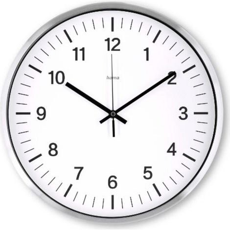 Hama 00185877 Funk Wanduhr 35 cm x 350 mm x 350 mm x 35 mm Silber