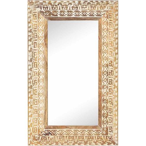 Maison Exclusive - Spiegel Handgeschnitzt 80x50x2,6 cm Massivholz (1/5)