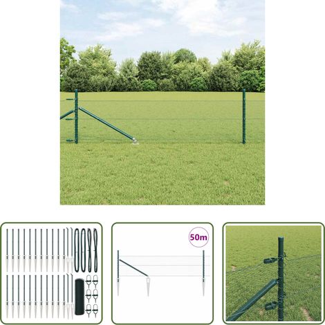 vidaXL Sécurité extérieure - Poteau de clôture. Vert 50 x 0,5 m (maille de 13 mm) (1/5)