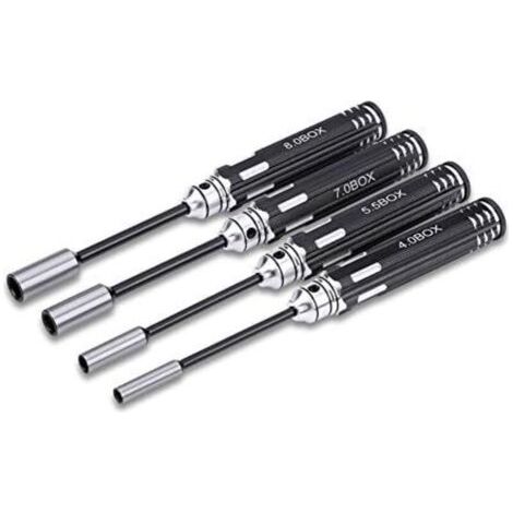 4PCS Hex Socket Nut Drivers, Modèle de Conducteur de Prise de Sortilège de Peu de Jambe de Tige Hexagonale pour la Voiture de RC (1/3)
