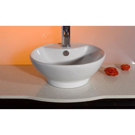 Bagno Italia Lavabo lavandino d'appoggio per mobile bagno forma arrotondata colore bianco lucido 1