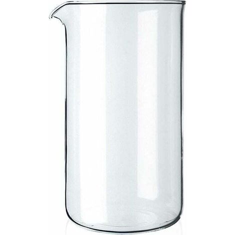 Verre à piston de rechange - 8 tasses - Transparent - 1 litre - Diamètre 10 cm