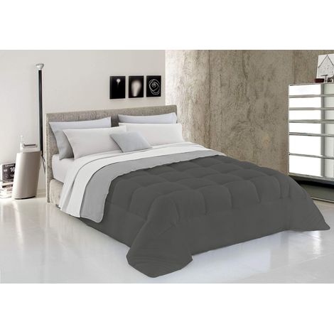 Italian Bed Linen Piumino Invernale, Grigio Chiaro/Grigio Scuro, 1 Posto, 150 x 200 cm (1/2)