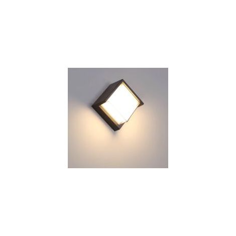 AIDUCHO 12W Moderne LED-Außenwandleuchte, wasserdicht IP65/Aluminium + Acryl/3000K Warmweiß/LED-Wandlampe, 16x10cm (Quadrat) - Crezuo
