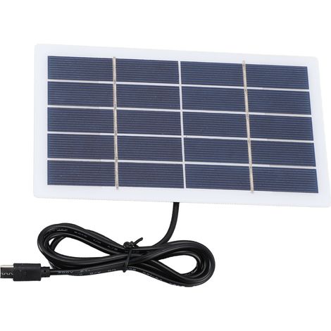 Panneau solaire étanche 2W en silicium polycristallin avec chargeur et interface Type C pour éclairage extérieur et caméras de sécurité (1/5)