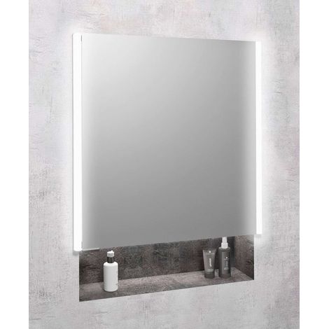 Sapho Integra - Specchio contenitore da incasso con illuminazione a LED, 652x700 mm, specchio/alluminio titanio IN065 (1/5)