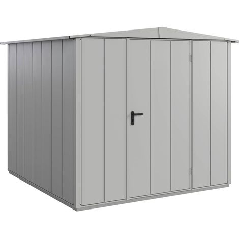 Hörmann Metall-Gerätehaus Berry Modern mit Satteldach Typ 2, 259 x 248 cm, weißaluminium, 6,4 m², 1-flüglige Tür (1/5)