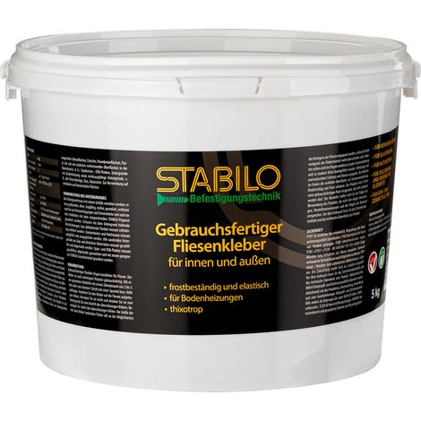 Stabilo Gebrauchsfertiger Fliesenkleber, 5 kg, Fertigkleber, Dispersionskleber