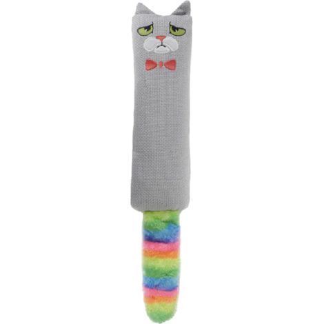 Jouet pour Chat Cat Kicker avec Herbe à Chat Coussin en Peluche Jouet Chat avec Bruit Froissé et Queue pour Chats et Chatons pour Donner des Coups Saisir Jouer 9 x 50 cm (1/5)