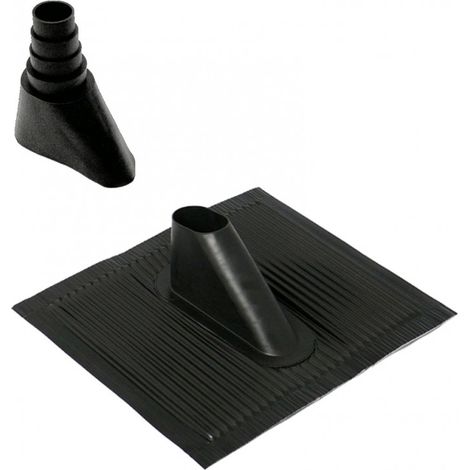 Tuile malléable en aluminium noir brique – Cône d'étanchéité en polyéthylène – Pour mât Ø 30 à 50 mm – Ruban vulcanisant inclus – Triax