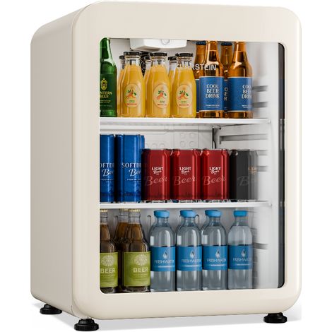 Klarstein Audrey Evo Réfrigérateur à boissons 65 L - Réfrigérateur à boissons avec porte vitrée, éclairage LED, température réglable de 0 à 10 °C, 2 clayettes, fonctionnement silencieux (1/5)