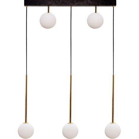 Zumaline ALI Long Short Bar Pendelleuchte, Schwarz, Gold, x G9