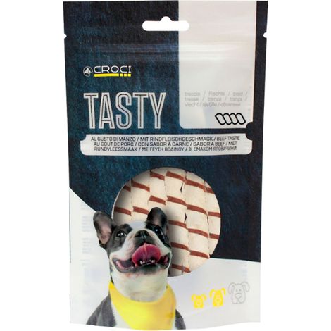 Snack Tasty Twisted goût canard et morue pour chiens 12 paquets de 80g chacun (1/2)