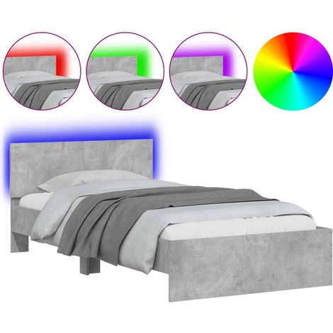 Maison Exclusive - Estructura de cama cabecero luces LED gris hor