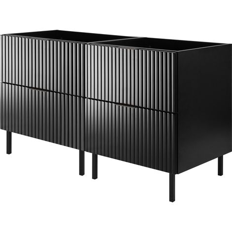 Meuble vasque, Cachemire, 80 × 77 × 46 cm, poignée argentée, pieds noirs, sans plan de travail (1/5)