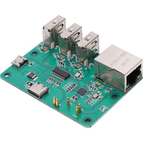 Carte d'extension Hub avec adaptateur USB-Ethernet intégré pour réseau Raspberry Pi Zero (1/5)