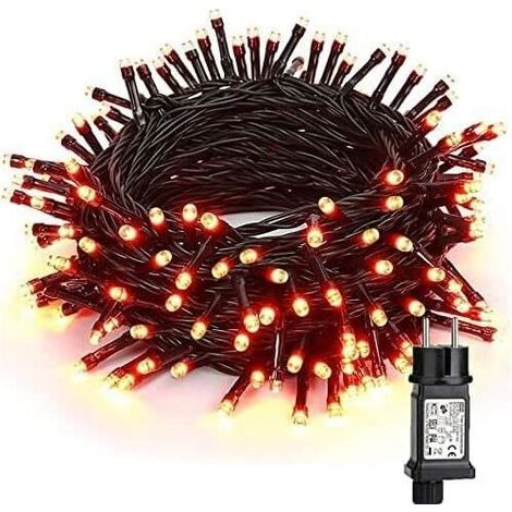 Herbstliche Lichterkette, 20 m, 200 LEDs, 8 Modi, wasserdicht, für Halloween, Weihnachten, Hochzeiten, Partys, Garten, Feste und Innenräume (1/4)