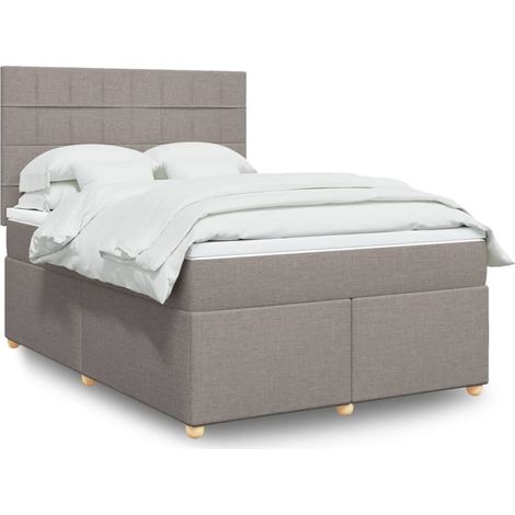 Boxspringbett mit Matratze Taupe 140x190 cm Stoff