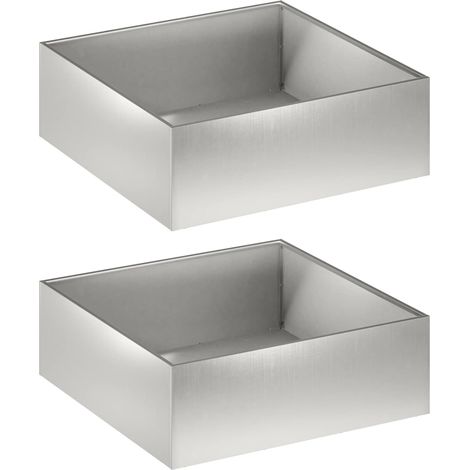 Garten-Pflanzgefäß 2 Stk. Silber 40 x 40 x 20 cm Edelstahl vidaXL