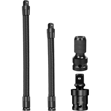 Rallonge d'arbre flexible Adaptateur En Métal 12,7 Mm Intensif Renforcé Kit 4 rallonges à douille de couple pour automobile, camion, SUV, véhicule, berline, pickup et réparation domestique (1/5)