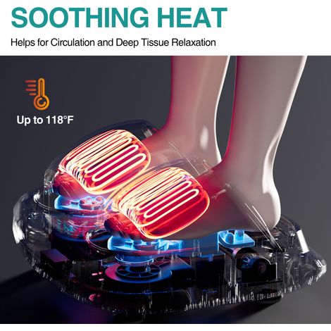 Massaggiatore per Piedi Modenuit HG01-A 12V DC 24W con Tre Livelli di Intensità, Riscaldamento, Vibrazione e Compressione d'Aria, Copertura Lavabile Rimovibile (1/5)