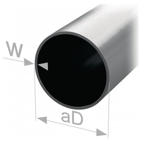 Tube pour armoire rond, laiton nickelé, diamètre extérieur du tube. 30 mm épaisseur de paroi 0,95 mm 2500 mm PG