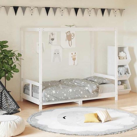 vidaXL Cadre de lit pour enfant blanc 80x160 cm bois de pin massif (1/5)