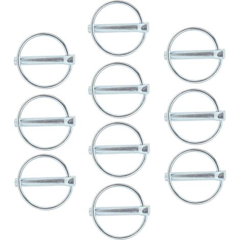 10 Stück Ringbolzen aus Kohlenstoffstahl, ringförmig, 6 mm x 45 mm, Klemmbolzen für Fahrräder, Lkw, Bootsanhänger und Traktoren (1/5)