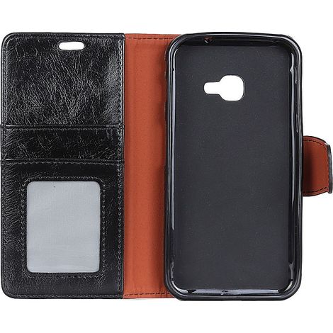 Funda tipo cartera de cuero para Samsung Galaxy Xcover 4/4S - negra (1/5)