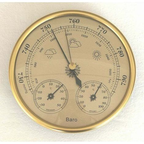 Baromètre, Station Météo avec Baromètre et Thermomètre Hygromètre, Station Météo Analogique Murale 3 en 1 pour Intérieur et Extérieur (1/4)