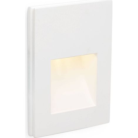 Faro Plas-3 - Applique murale encastrée d'intérieur à 1 ampoule LED en plâtre blanc