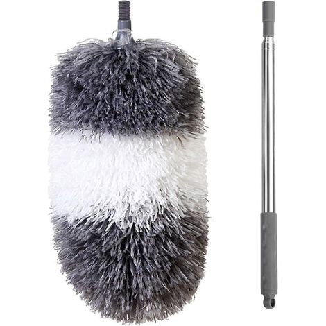 en microfibre avec tige extensible, télescopique en toile d'araignée pour le nettoyage, tête pliable, housse (1/5)