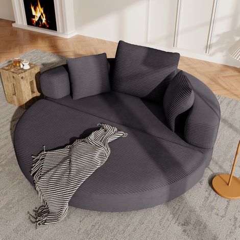 Lit pliant 173x176 cm noir – canapé-lit convertible, 3 coussins, sans matelas (1/5)