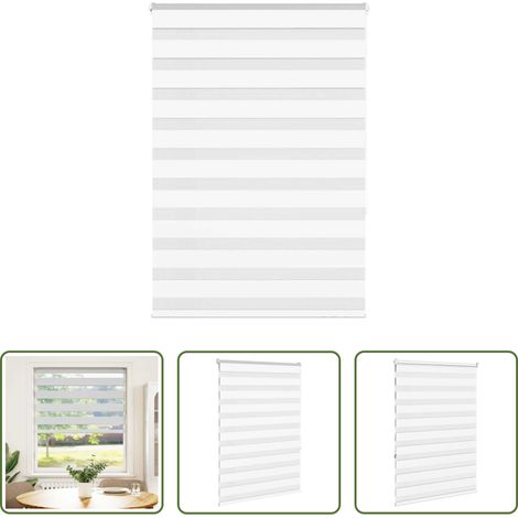 vidaXL Sonnenschutz -  Doppelrollo Weiß 105x150 cm Stoffbreite 100,9 cm Polyester (1/5)