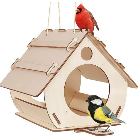 Selbstgemachtes hängendes Vogelfutterhaus, Gartendekoration, Käfig