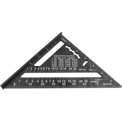 7-Zoll-Dreiecklineal aus schwarz eloxiertem Aluminiumprofil (1/5)