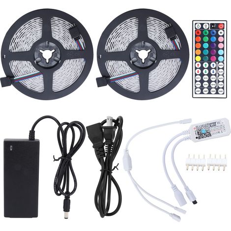 Lot WiFi 600LED Bandes Lumineuses RGB 10M Dimmable 12V 100-240V Couleurs Multicolores (1/5)