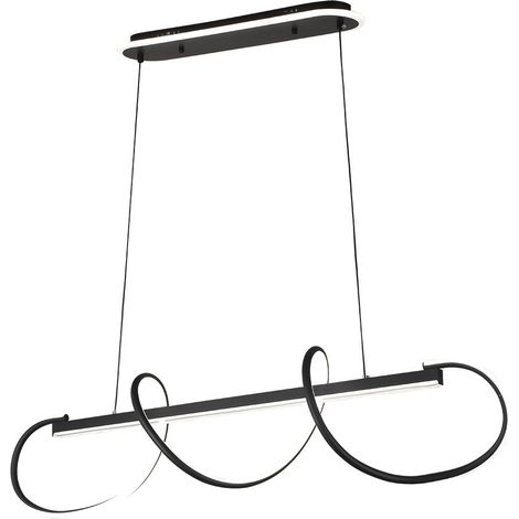 Colgante Yupi Negro 149w 3000-4000-6000k 13572lm  C/luz Ambiente Remoto Y Reg.intensidad Regx97x25cm