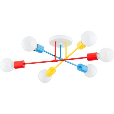 Plafonnier moderne multicolore enfant 6xE27 Alfa LAVI (1/3)