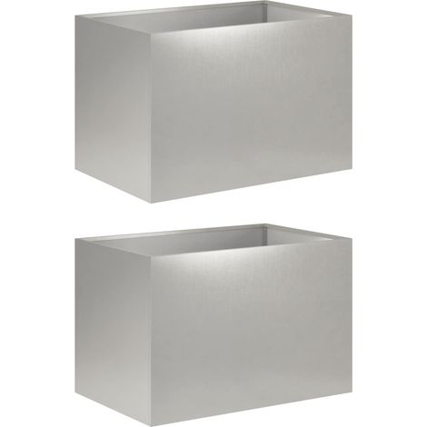 Garten-Pflanzgefäß 2 Stk. Silber 60 x 40 x 40 cm Edelstahl vidaXL