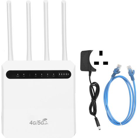 Routeur WiFi 4G 600Mbps, emplacement carte SIM standard, 4 antennes, prise UK 100-240V, supporte 20 appareils, hotspot mobile pour Europe (1/5)